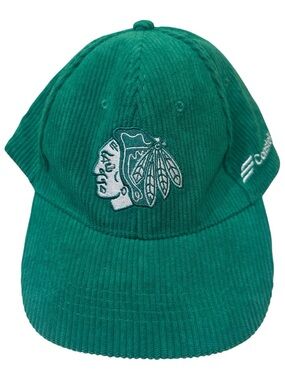 Chicago Blackhawks Corduroy Adjustable Hat Green NHL Dad Cap Strapback